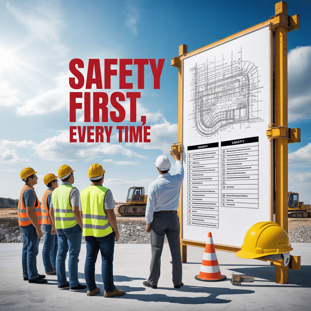 ideogram-v3.0_A_construction_site_with_a_group_of_workers_gathered_around_a_supervisor_who_is_-0